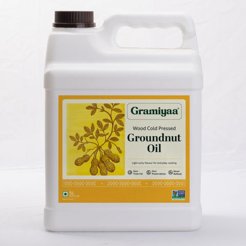 Gramiyaa Wood Cold Pressed Groundnut Oil 5 LTR – Cooking Oil