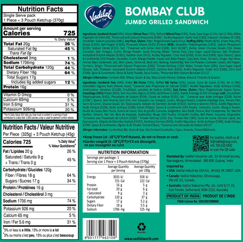 Vadilal Bombay Club Sandwich 370g