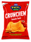 BWPL Crunchem Tomato Twist 135g red export pack of tomato flavoured ridge-cut potato chips