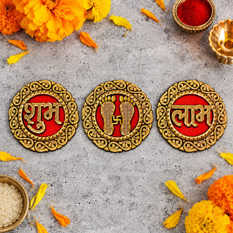 Swagat Decors-01 SHUBH LABH CHARAN SET