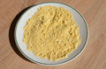 Besan (gram flour) in a white plate