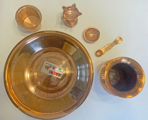 Bhakti Copper Puja Set
