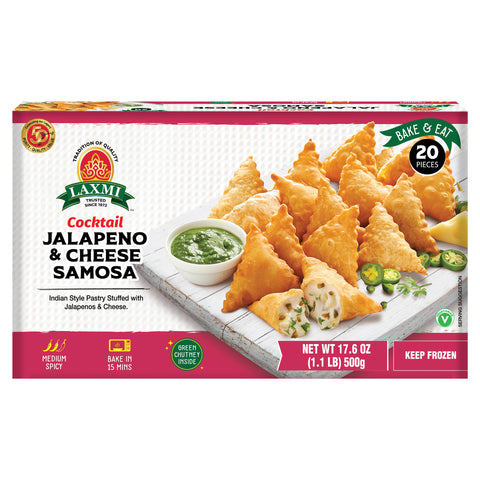Laxmi Cocktail Jalapeno Cheese Samosa – 20x20gm – Frozen