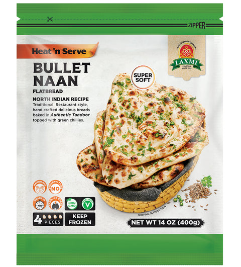 Laxmi Bullet Naan – 4x100gm – Frozen