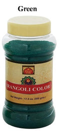 Dark green rangoli colour powder 1lb jar