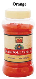 Orange rangoli colour powder 1lb jar
