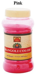 Pink rangoli colour powder 1lb jar