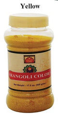 Yellow rangoli colour powder 1lb jar
