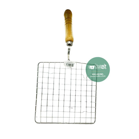 Vinod Stainless Steel 10" Square Jali for Papad / Roti- Frying / Heating – Papad