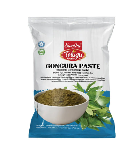 Telugu Foods Gongura Paste 500g pack - tangy Andhra sorrel leaf cooking paste