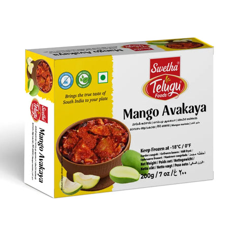 Telugu Foods Mango Avakaya frozen Andhra-style mango pickle, 200 g pack