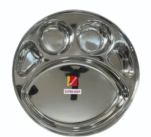 Stainless Steel Compartment Tray Round