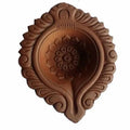 Decorative terracotta clay diya oil lamp, 7 inch